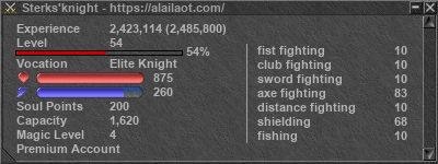 Signature for player Sterks'knight